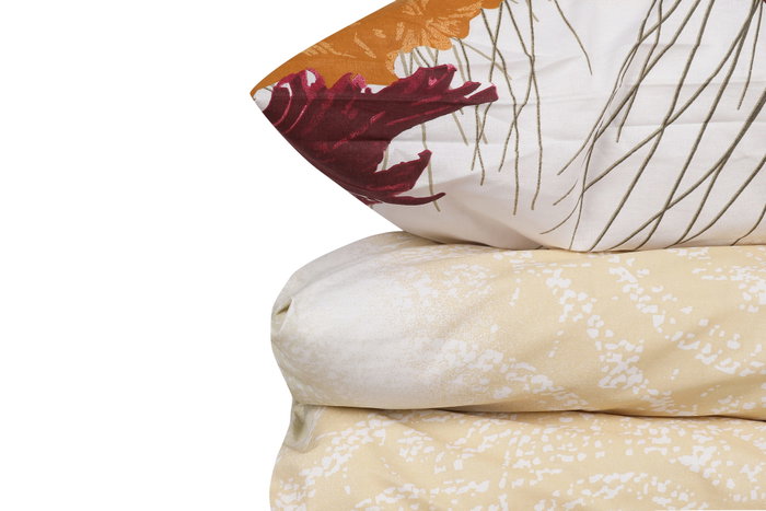 L'essentiel linge de maison Çalıkuşu Juego de funda de edredón individual, Marrón y beige